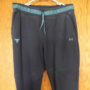 Under Armour Project Rock women's sweatpants size XL blue with teal blue accents